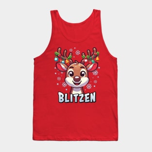 Santa’s Reindeer Blitzen Xmas Group Costume Tank Top